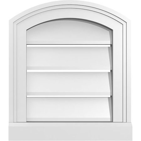 Ekena Millwork Arch Top Surface Mount PVC Gable Vent w/ 2"W x 2"P Brickmould Sill Frame, 14"W x 14"H GVPAR14X1403SN